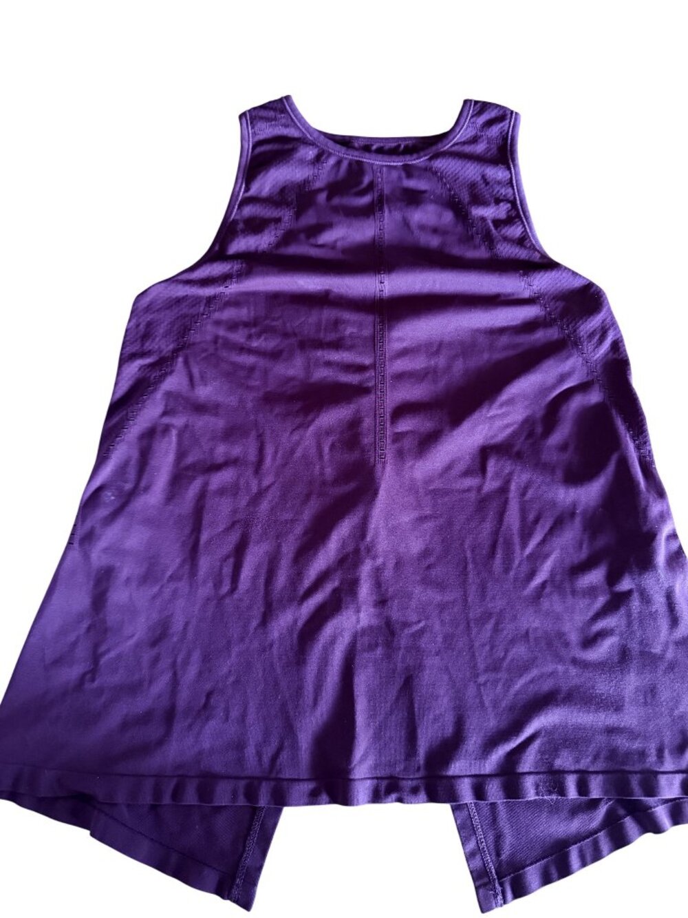 Athleta Womens High neck Purple Asymmetrical Open-Back Tank Top Size Large